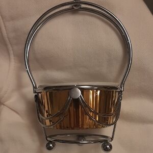 80's🌟Royal Worcester VINTAGE PORCELAIN EVESHAM Gold PATTERN & Stand Sz 3 1/2"